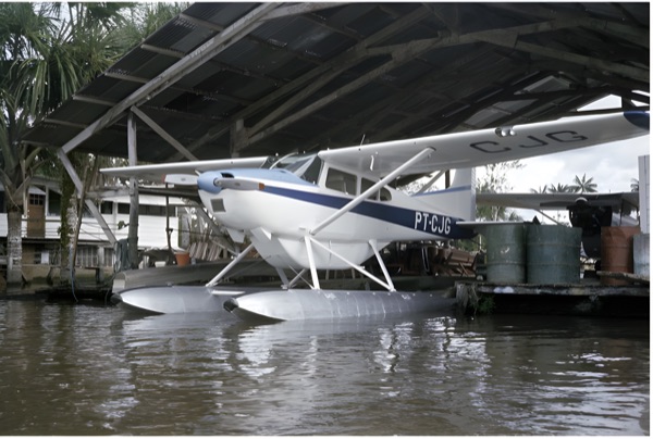The airplane in its hangar. (Chapter 15)