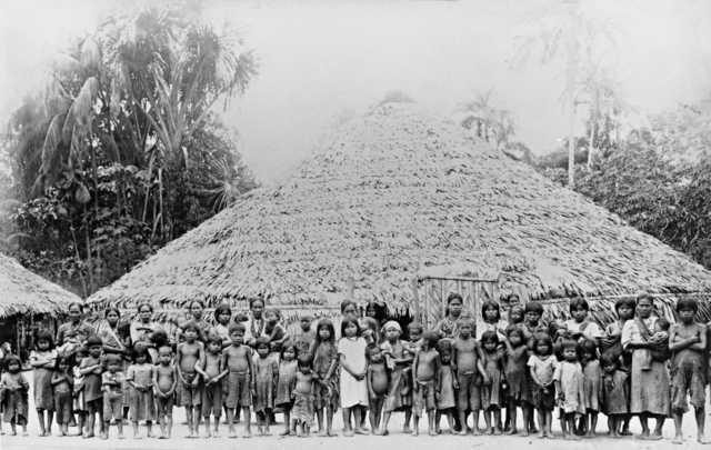 One of the fourteen Indian villages they reached by plane.